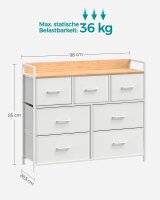 SONGMICS Kommode, LTS523W57 creme-weiß 98,0 x 28,5...