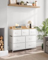 SONGMICS Kommode, LTS523W57 creme-weiß 98,0 x 28,5 x 85,0 cm, 1 St.