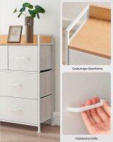 SONGMICS Kommode, LTS523W57 creme-weiß 98,0 x 28,5 x 85,0 cm, 1 St.
