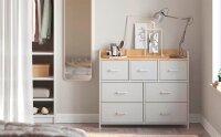 SONGMICS Kommode, LTS523W57 creme-weiß 98,0 x 28,5 x 85,0 cm, 1 St.