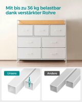 SONGMICS Kommode, LTS523W57 creme-weiß 98,0 x 28,5 x 85,0 cm, 1 St.