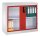 CP Stahlschrank 8831-055 S10192 lichtgrau, rubinrot, Acrylglas 1 Fachboden 120,0 x 50,0 x 100,0 cm, aufgebaut, 1 St.