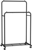 SONGMICS Rollgarderobe schwarz Metall 92,5 x 142,0/158,0 cm, 1 St.