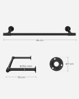 SONGMICS Wandgarderobe schwarz Metall 84,0 x 7,0 cm, 1 St.