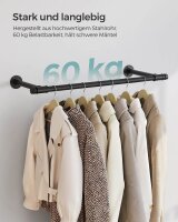 SONGMICS Wandgarderobe schwarz Metall 84,0 x 7,0 cm, 1 St.