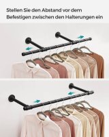 SONGMICS Wandgarderobe schwarz Metall 84,0 x 7,0 cm, 1 St.