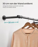 SONGMICS Wandgarderobe schwarz Metall 84,0 x 7,0 cm, 1 St.