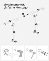 SONGMICS Wandgarderobe schwarz Metall 84,0 x 7,0 cm, 1 St.