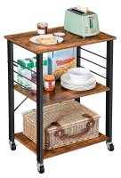 VASAGLE Servierwagen braun, schwarz 60,0 x 40,0 x 89,0 cm