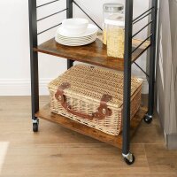 VASAGLE Servierwagen braun, schwarz 60,0 x 40,0 x 89,0 cm