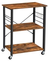 VASAGLE Servierwagen braun, schwarz 60,0 x 40,0 x 89,0 cm
