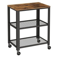 VASAGLE Servierwagen braun, schwarz 60,0 x 40,0 x 77,5 cm