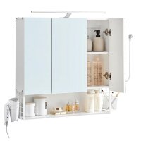 VASAGLE Spiegelschrank weiß 70,0 x 14,5 x 70,0 cm