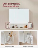 VASAGLE Spiegelschrank weiß 70,0 x 14,5 x 70,0 cm
