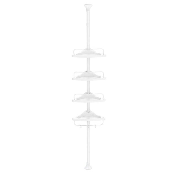SONGMICS Teleskop-Duschregal BCB001A weiß 25,0 x 35,0 x 85,0 - 300,5 cm