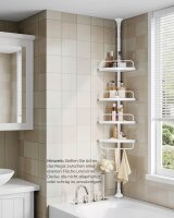 SONGMICS Teleskop-Duschregal BCB001A weiß 25,0 x 35,0 x 85,0 - 300,5 cm