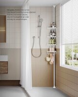 SONGMICS Teleskop-Duschregal BCB001A weiß 25,0 x 35,0 x 85,0 - 300,5 cm