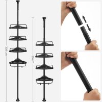 SONGMICS Teleskop-Duschregal schwarz 25,0 x 35,0 x 85,0 - 300,5 cm