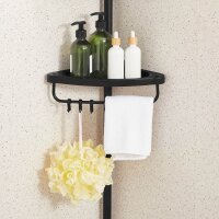 SONGMICS Teleskop-Duschregal schwarz 25,0 x 35,0 x 85,0 - 300,5 cm