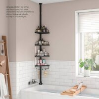 SONGMICS Teleskop-Duschregal schwarz 25,0 x 35,0 x 85,0 - 300,5 cm