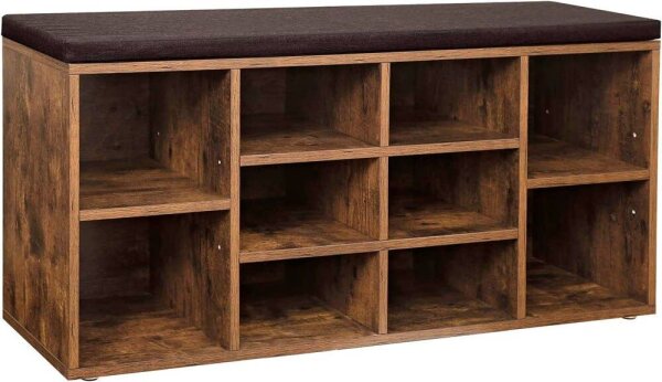 VASAGLE Schuhbank LHS010X01 braun Holz 104,0 cm