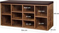 VASAGLE Schuhbank LHS010X01 braun Holz 104,0 cm