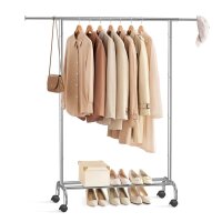 SONGMICS Rollgarderobe silber Metall 83,0 - 120,0 x 156,0...