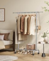 SONGMICS Rollgarderobe silber Metall 83,0 - 120,0 x 156,0 cm, 1 St.
