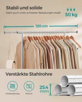 SONGMICS Rollgarderobe silber Metall 83,0 - 120,0 x 156,0 cm, 1 St.
