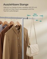 SONGMICS Rollgarderobe silber Metall 83,0 - 120,0 x 156,0 cm, 1 St.