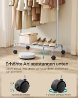 SONGMICS Rollgarderobe silber Metall 83,0 - 120,0 x 156,0 cm, 1 St.
