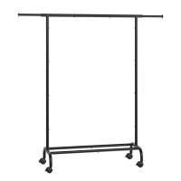 SONGMICS Rollgarderobe schwarz Metall 83,0 - 120,0 x 156,0 cm, 1 St.