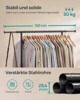SONGMICS Rollgarderobe schwarz Metall 83,0 - 120,0 x 156,0 cm, 1 St.