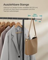 SONGMICS Rollgarderobe schwarz Metall 83,0 - 120,0 x 156,0 cm, 1 St.