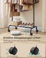 SONGMICS Rollgarderobe schwarz Metall 83,0 - 120,0 x 156,0 cm, 1 St.
