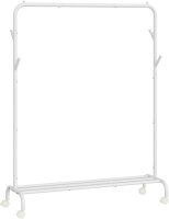 SONGMICS Rollgarderobe weiß Metall 4 Haken 103,5 x 155,0 cm, 1 St.