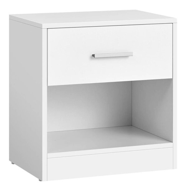 VASAGLE Nachttisch rechteckig MDF-Platte weiß 39,0 x 28,0 x 41,0 cm, 1 St.