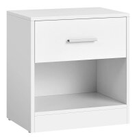 VASAGLE Nachttisch rechteckig MDF-Platte weiß 39,0...