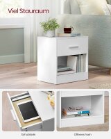 VASAGLE Nachttisch rechteckig MDF-Platte weiß 39,0 x 28,0 x 41,0 cm, 1 St.