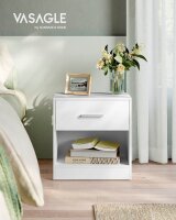 VASAGLE Nachttisch rechteckig MDF-Platte weiß 39,0 x 28,0 x 41,0 cm, 1 St.