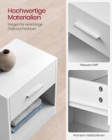 VASAGLE Nachttisch rechteckig MDF-Platte weiß 39,0 x 28,0 x 41,0 cm, 1 St.