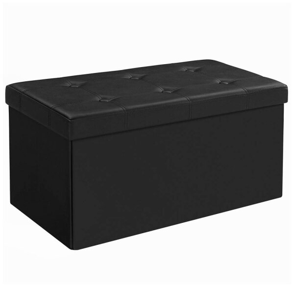 SONGMICS Sitztruhe LSF105 schwarz Leder 76,0 cm
