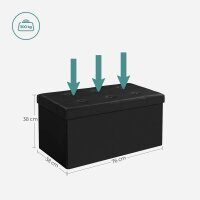 SONGMICS Sitztruhe LSF105 schwarz Leder 76,0 cm