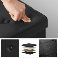 SONGMICS Sitztruhe LSF105 schwarz Leder 76,0 cm