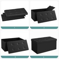 SONGMICS Sitztruhe LSF105 schwarz Leder 76,0 cm