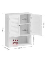 VASAGLE Bad-Hängeschrank BBC27WT weiß 60,0 x...