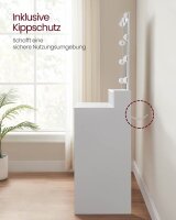 VASAGLE Schminktisch rechteckig Melamin, Spanplatte weiß 80,0 x 40,0 x 145,0 cm, 1 St.