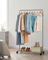 SONGMICS Rollgarderobe grau Metall 91,0 x 158,0 cm, 1 St.