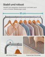 SONGMICS Rollgarderobe grau Metall 91,0 x 158,0 cm, 1 St.