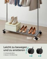 SONGMICS Rollgarderobe grau Metall 91,0 x 158,0 cm, 1 St.